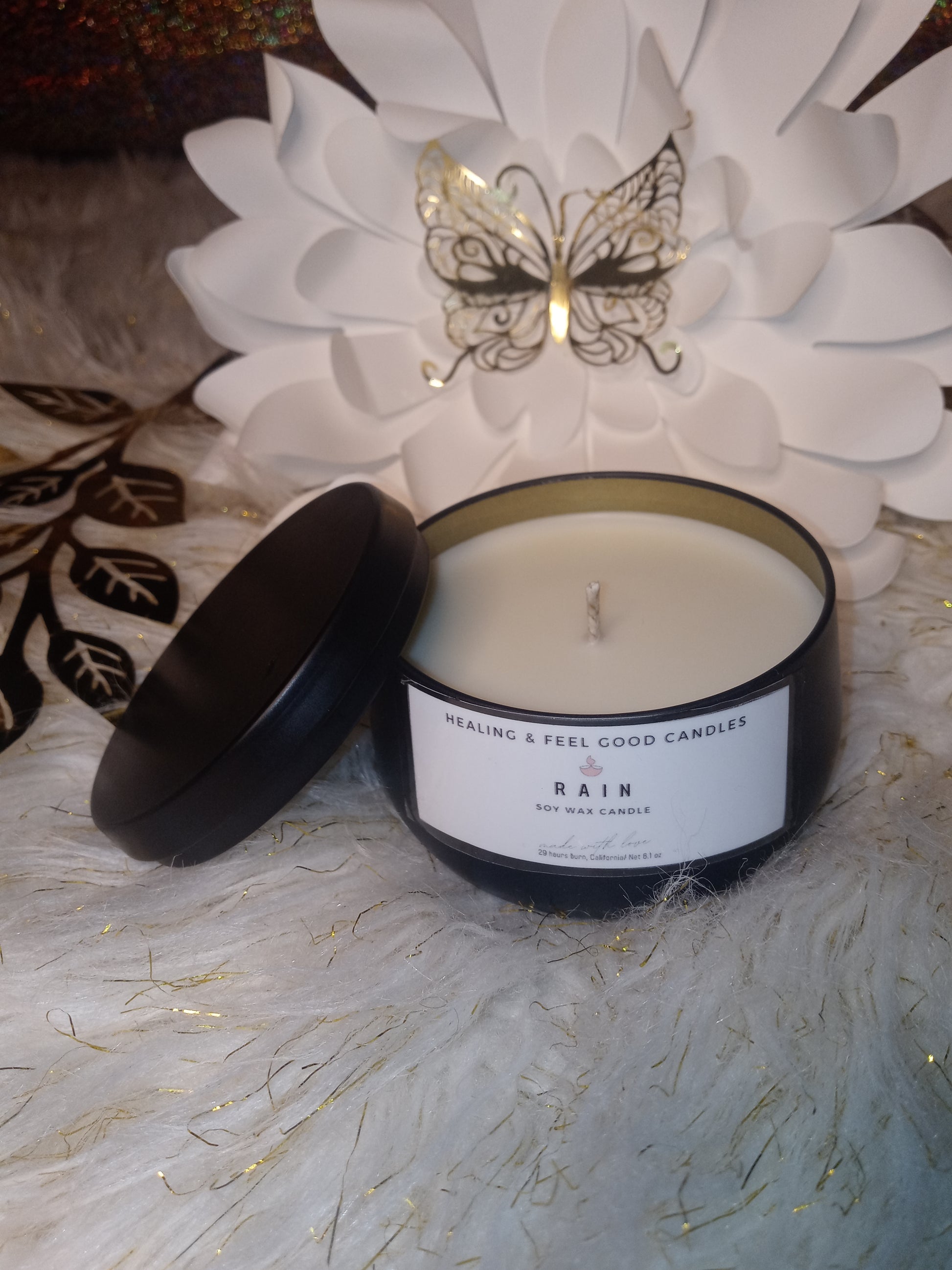 Black Tin Rain Scented Feel Good Candle