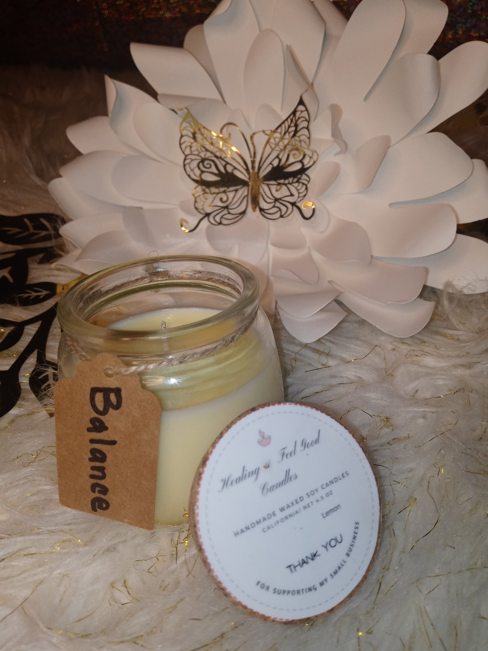 Small Glass Lemon Feel Good Scented Candle