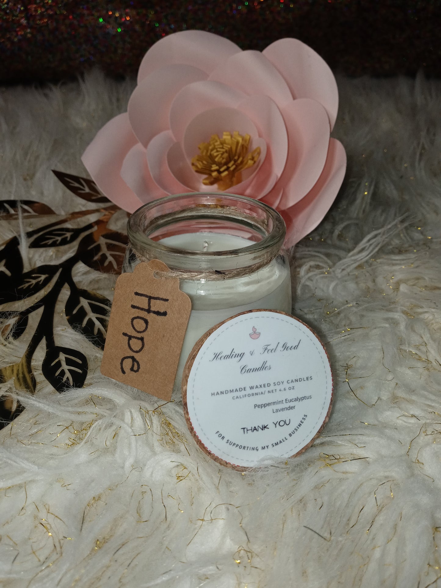 Small Glass Healing Scented Candle